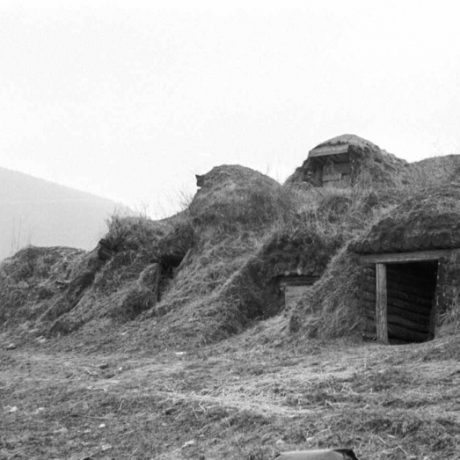 Jamy na zemiaky a zeleninu. Jedľové Kostoľany (okr. Zlaté Moravce), 1959. . Archív negatívov Ústavu etnológie SAV v Bratislave. Foto: J. Mjartan