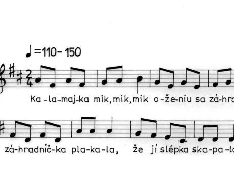 Kalamajka. Zápis piesne z Kunova (okr. Senica), 1958.