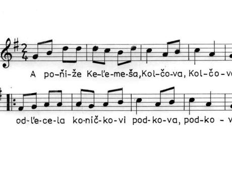 Do šafľika. Zápis piesne k tancu. Šarišské Dravce (okr. Sabinov), 1956.
