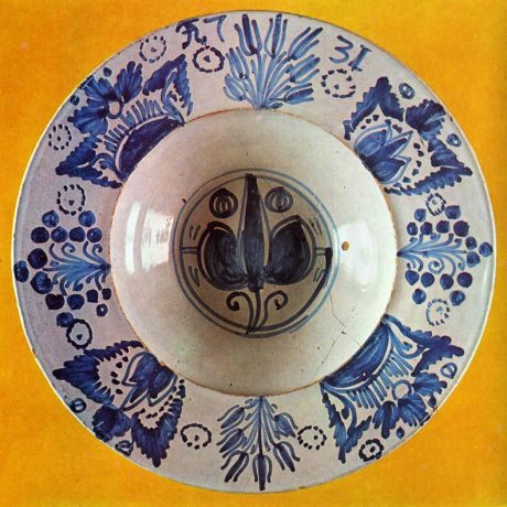 Habánska misa s kvetinovým dekórom , 1731. Prevzaté z Kalesný, F.: Habáni na Slovensku, obr. 168
